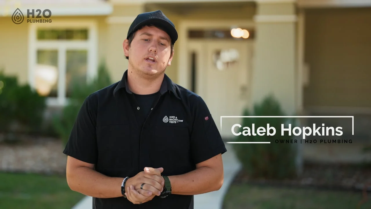 Caleb Hopkins introducing water softeners and filtration for H2O Plumbing Authority