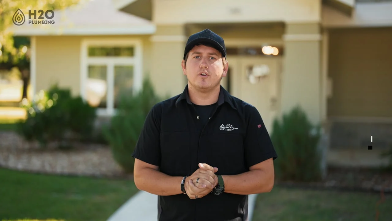 Caleb Hopkins introducing whole-house repiping for H2O Plumbing Authority